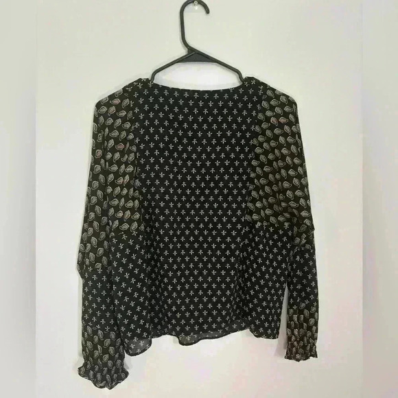 Madewell Sheer Long Sleeve Top in Brushstroke Paisley Mix Size Small - Picture 4 of 4